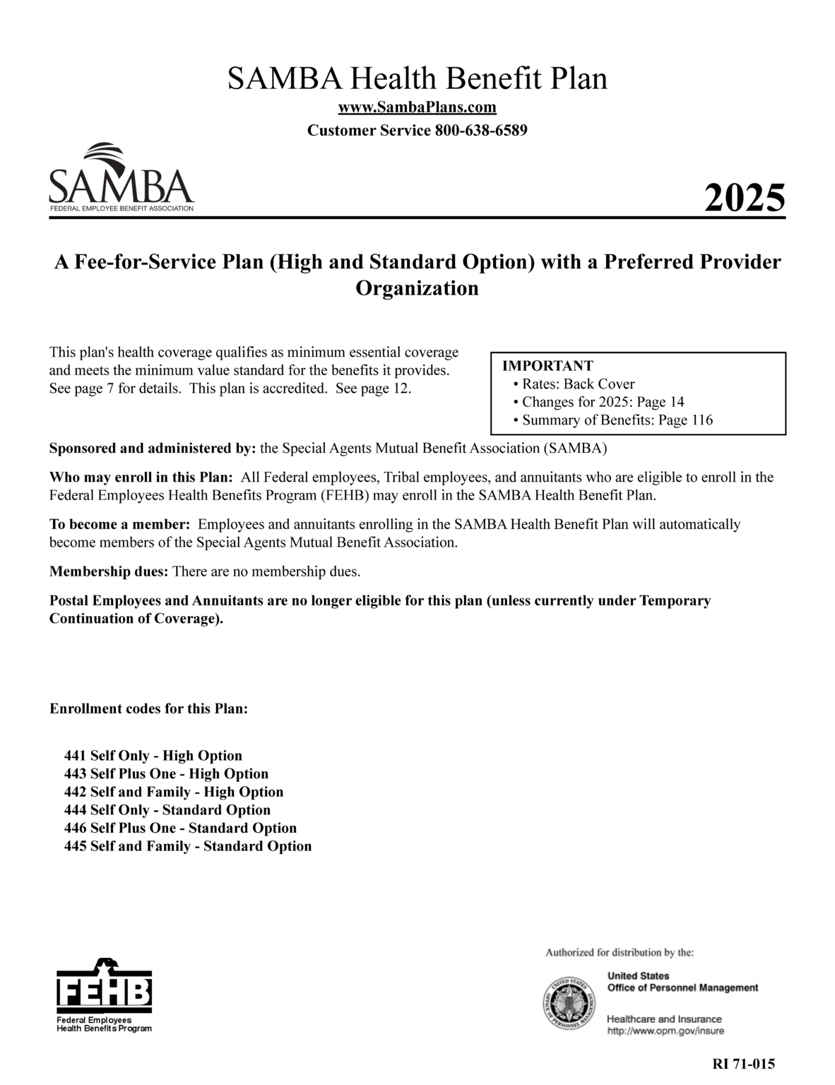 Plan Brochure » SAMBA